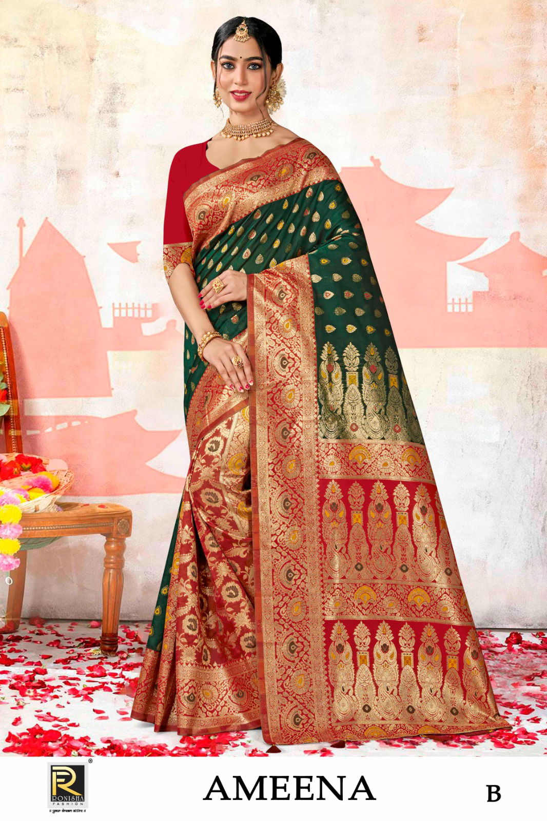 Ameena By Ronisha A To F Designer Banarasi Silk Sarees Wholesale Shop In Surat
